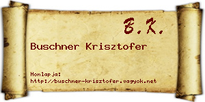 Buschner Krisztofer névjegykártya